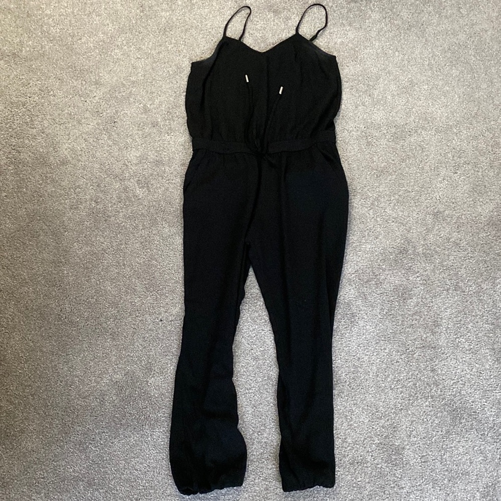 Banana Republic Petite Black Silky Jumpsuit